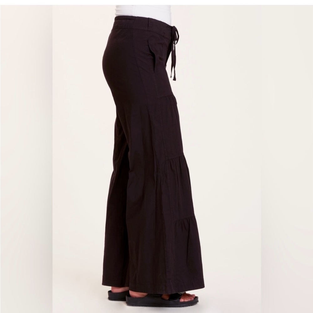 NWT XCVI WEARABLES Terraced Wide Leg Pants Drawstring, Black